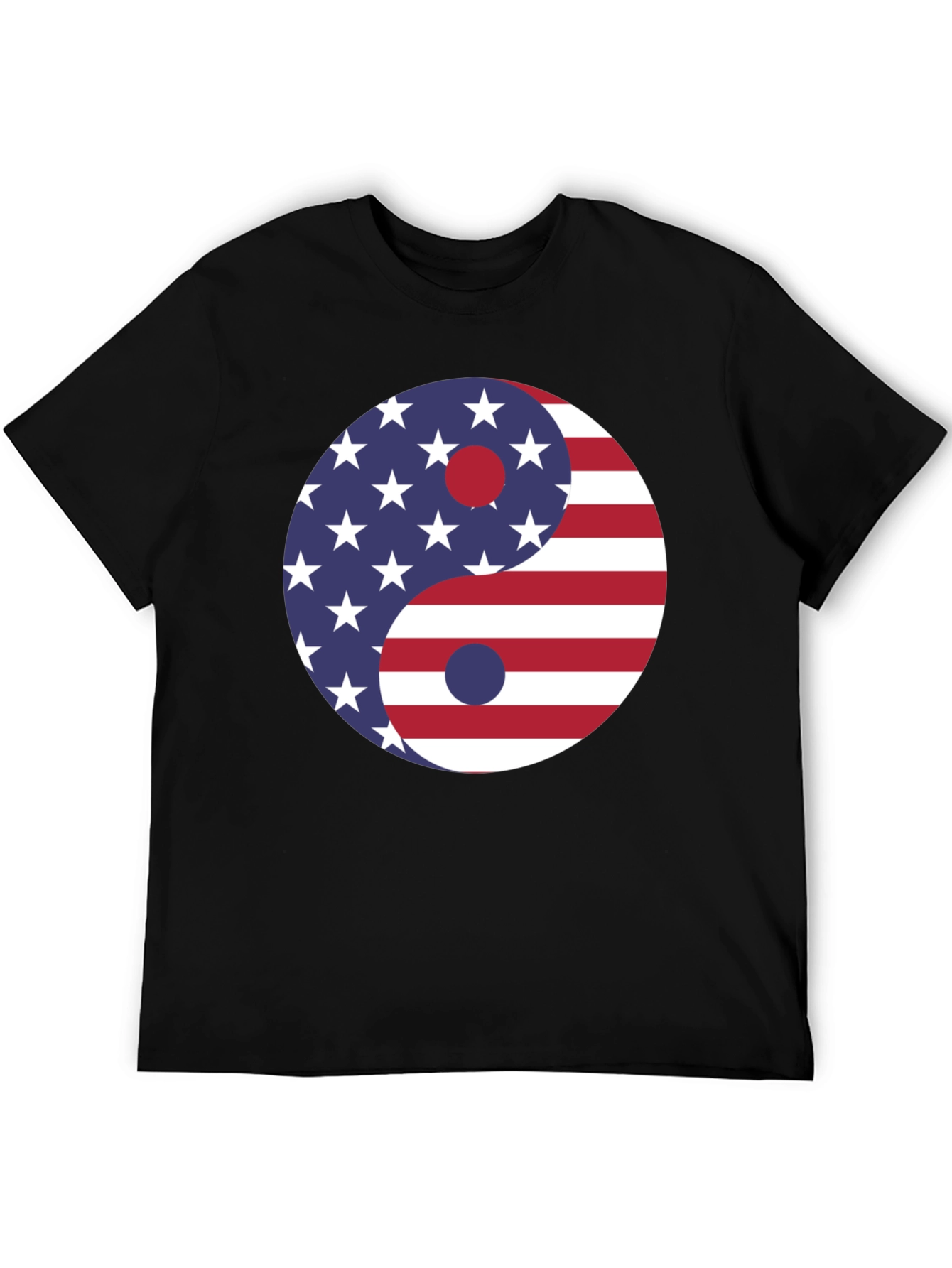 Yin Yang USA Flag Graphic Tee - Patriotic Harmony