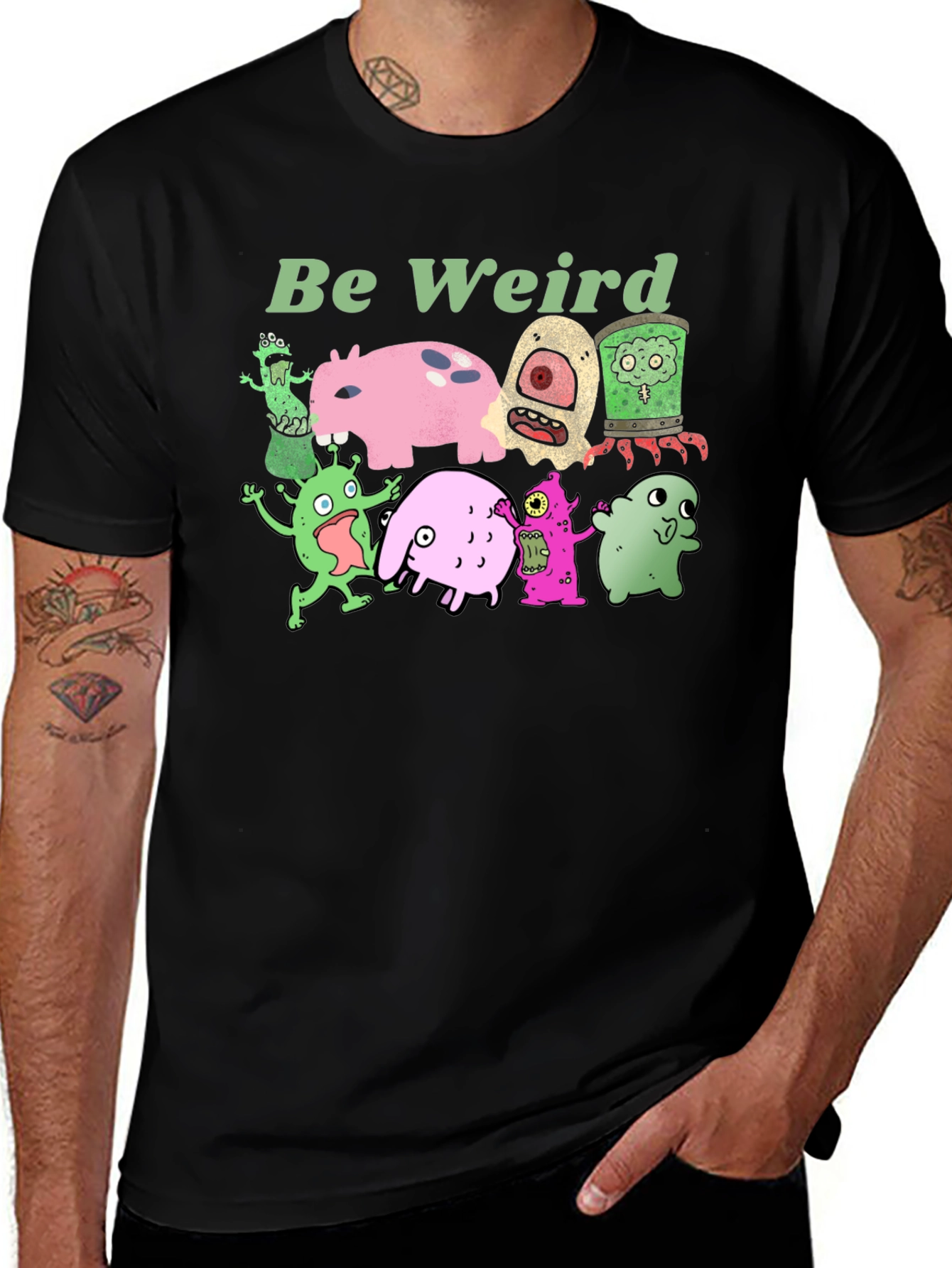 Be Weird Graphic Tee - Unique Monster Print