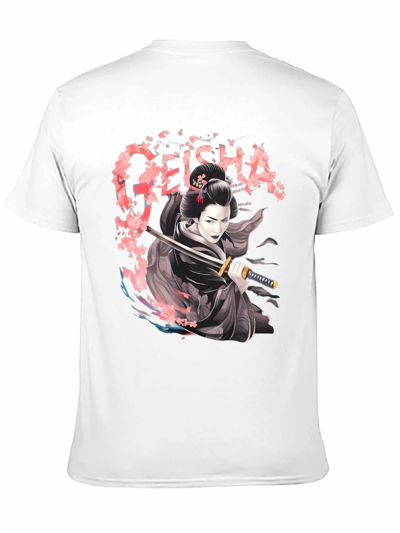 Geisha Katana Graphic T-Shirt - Unique Japanese Art Tee