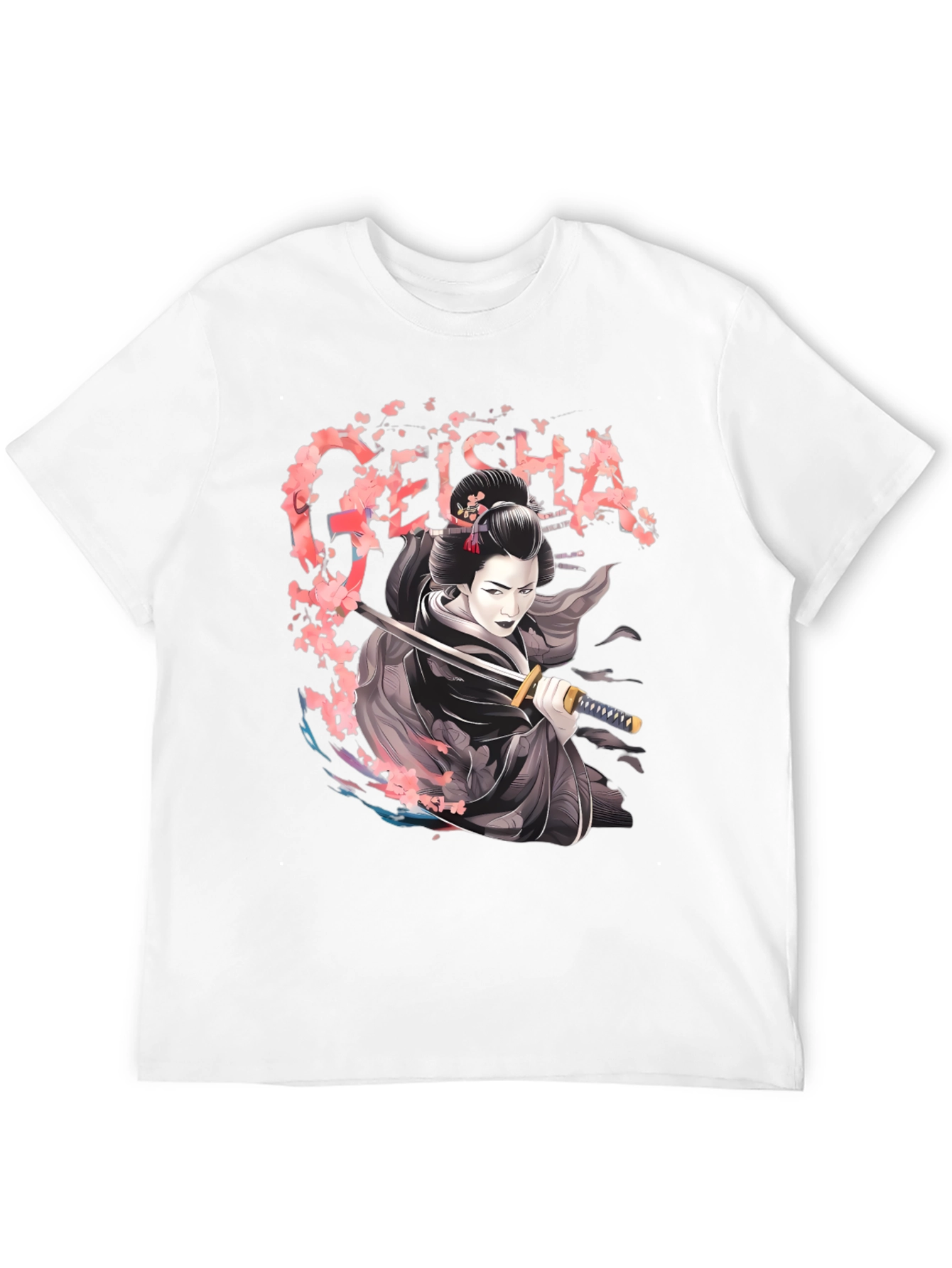 Geisha Katana Graphic T-Shirt - Unique Japanese Art Tee