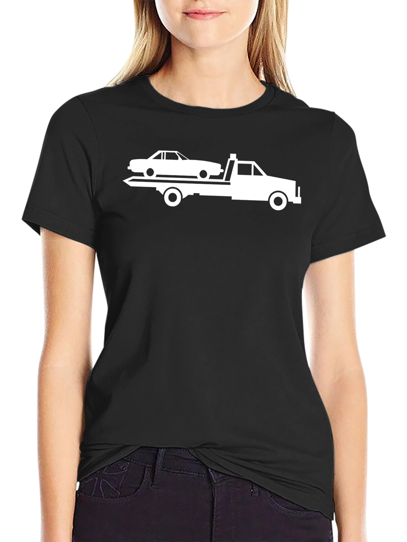 Tow Truck Graphic T-Shirt - Black