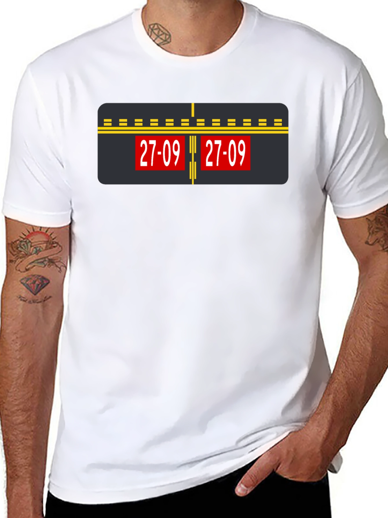 Airport Runway 27-09 Graphic Tee - Black