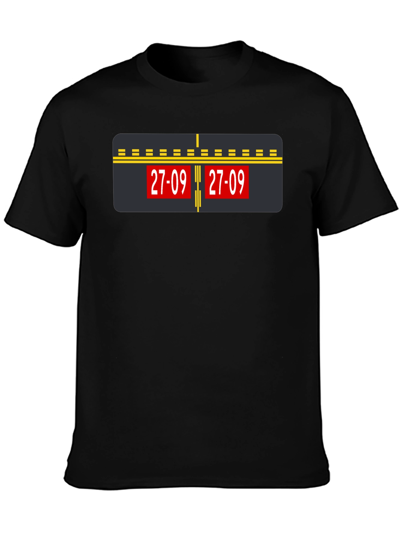 Airport Runway 27-09 Graphic Tee - Black
