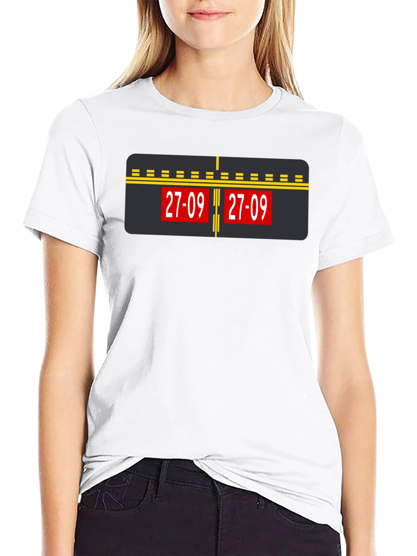 Airport Runway 27-09 Graphic Tee - Black