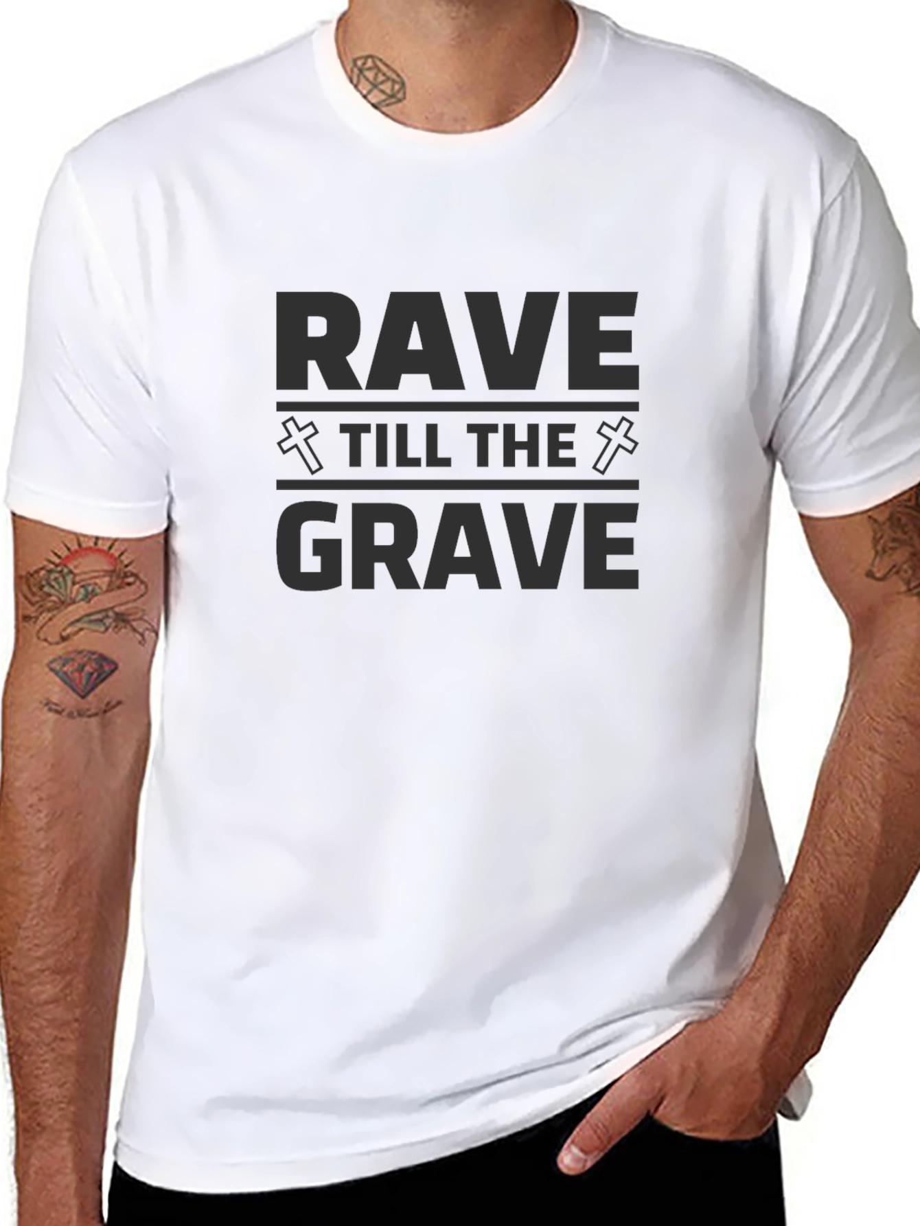 Rave Till The Grave Graphic T-Shirt - Party Hard!