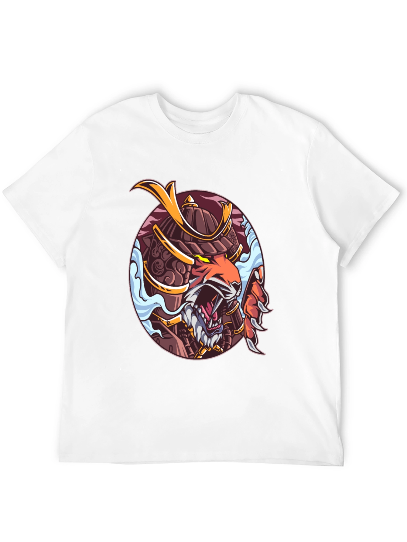 Samurai Tiger Graphic Print T-Shirt