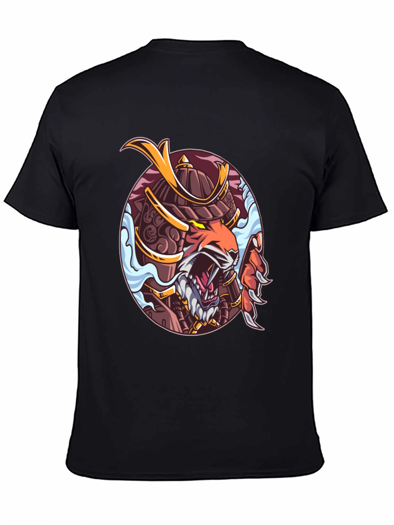 Samurai Tiger Graphic Print T-Shirt