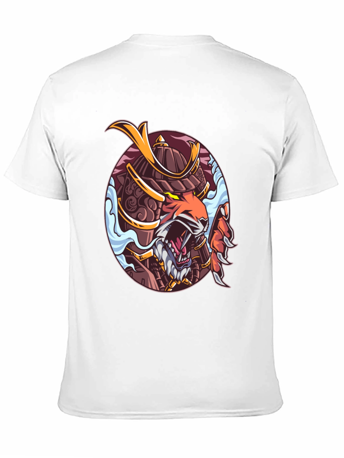 Samurai Tiger Graphic Print T-Shirt
