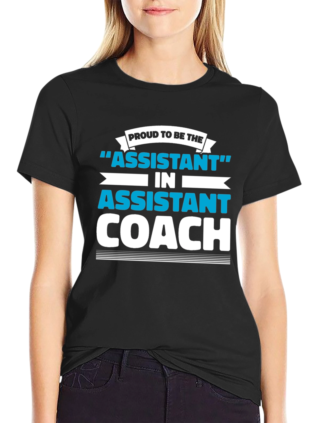 Proud Assistant Coach Graphic Tee - Black