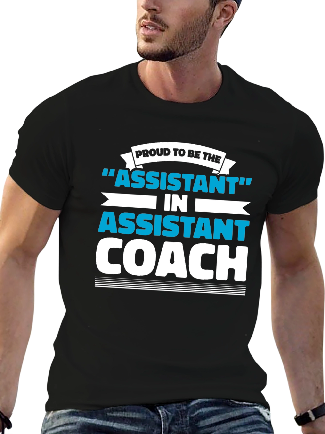 Proud Assistant Coach Graphic Tee - Black