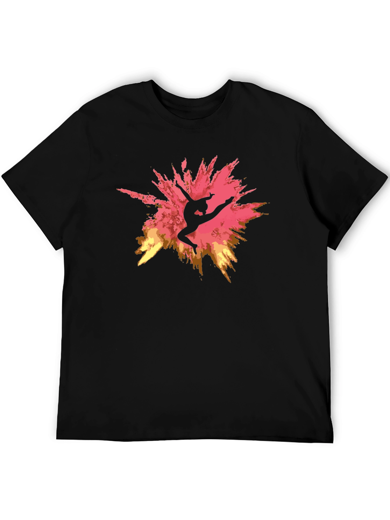 Gymnast Silhouette Graphic Black T-Shirt