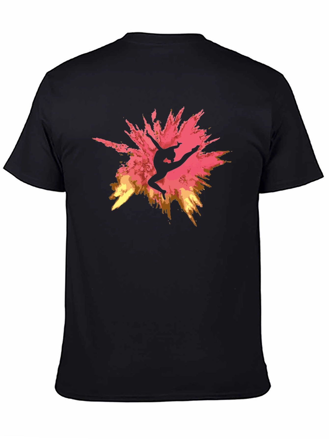 Gymnast Silhouette Graphic Black T-Shirt
