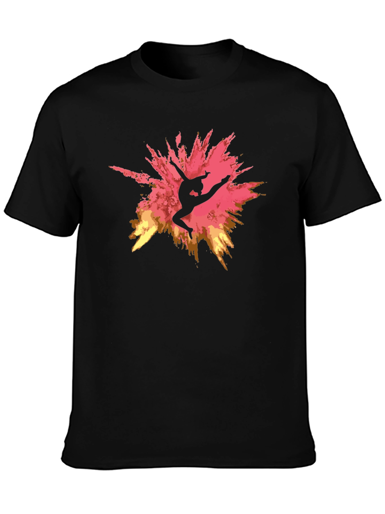 Gymnast Silhouette Graphic Black T-Shirt