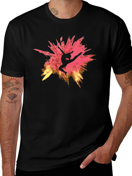 Gymnast Silhouette Graphic Black T-Shirt