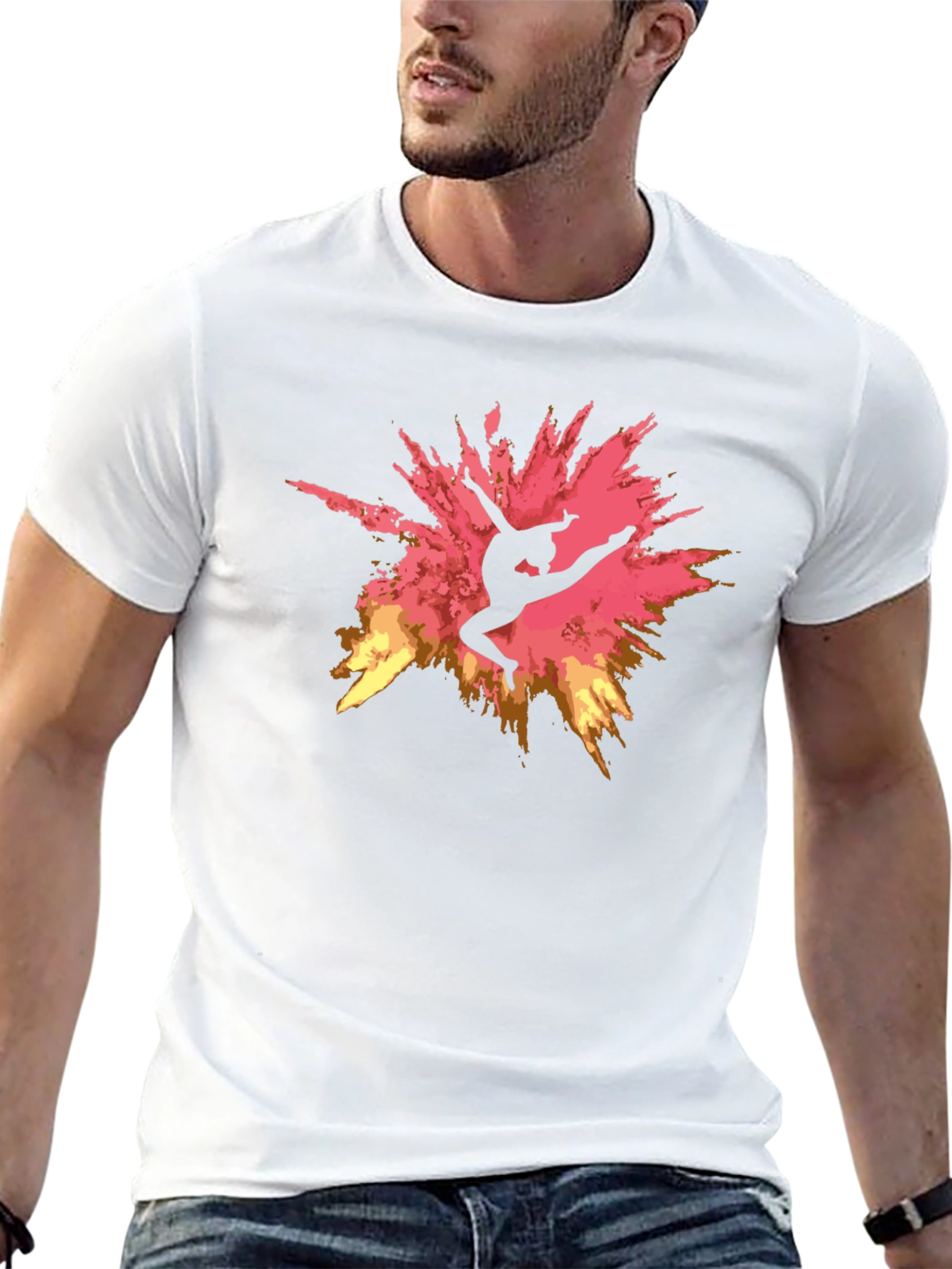 Gymnast Silhouette Graphic Black T-Shirt