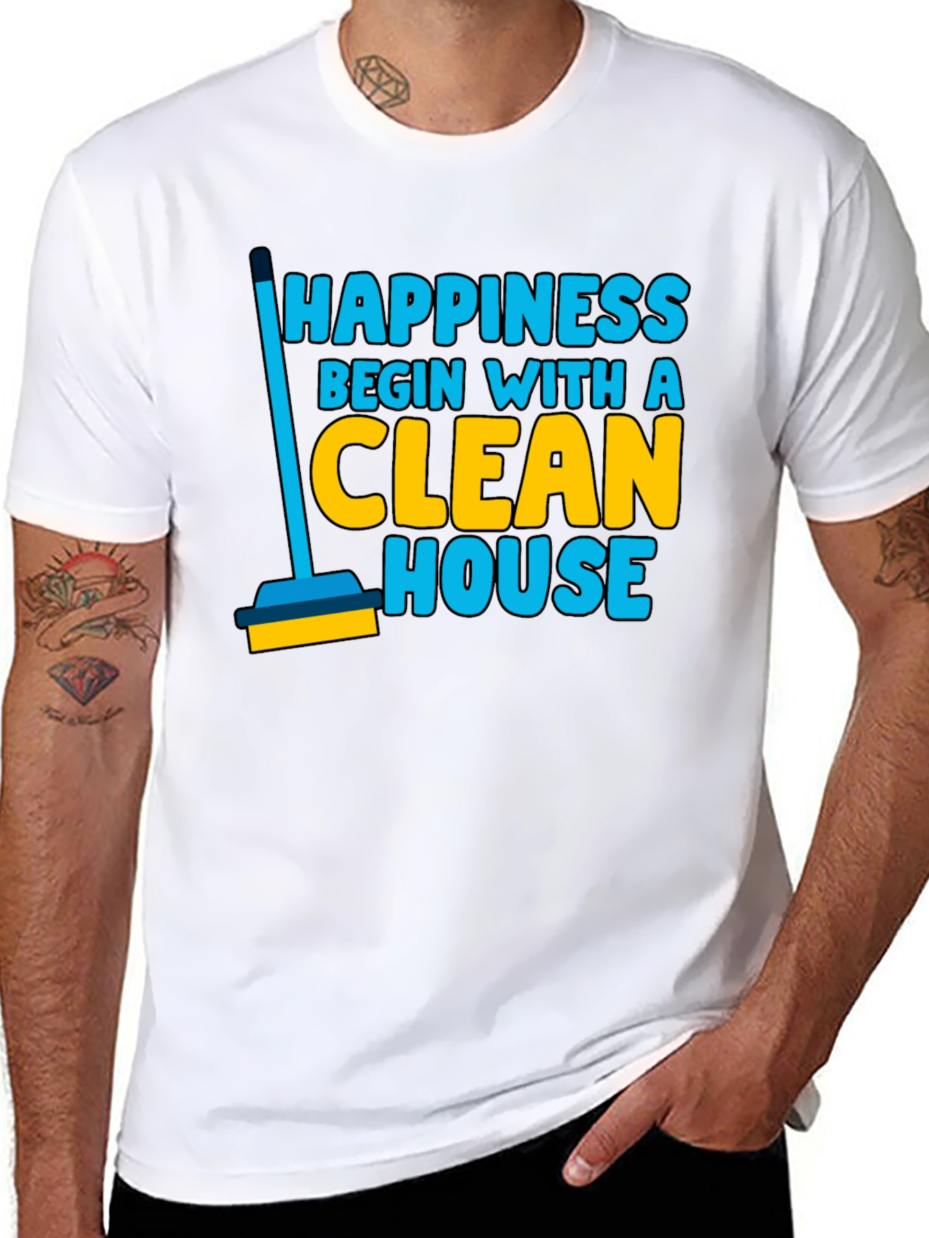 Happiness Clean House Graphic T-Shirt