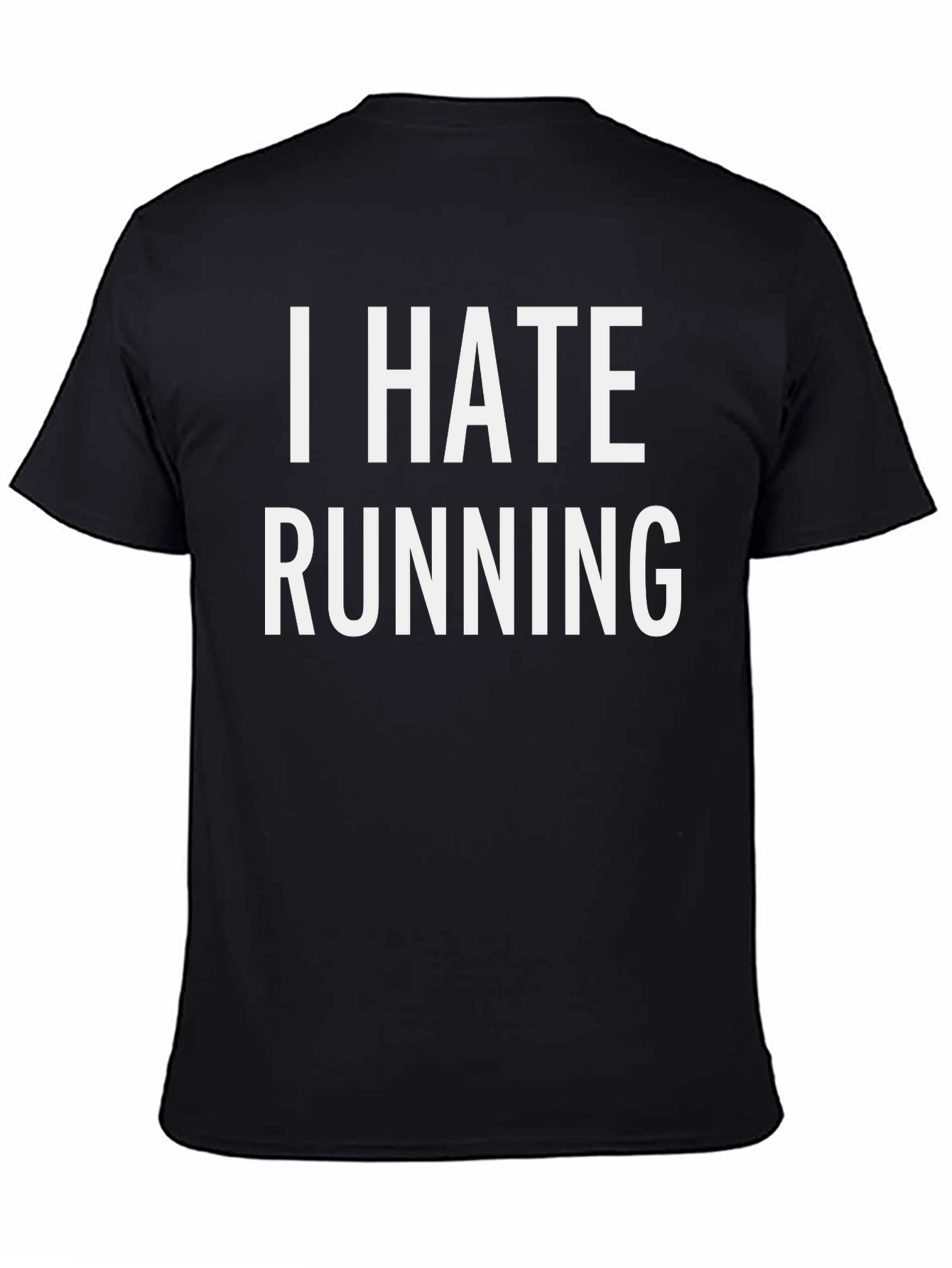 I Hate Running Black Graphic T-Shirt