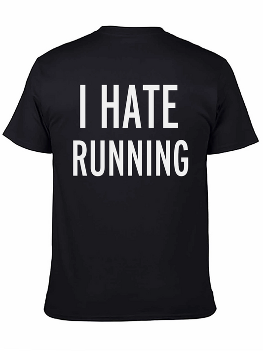I Hate Running Black Graphic T-Shirt