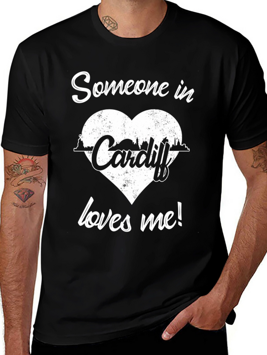 Someone in Cardiff Loves Me Black Graphic Tee