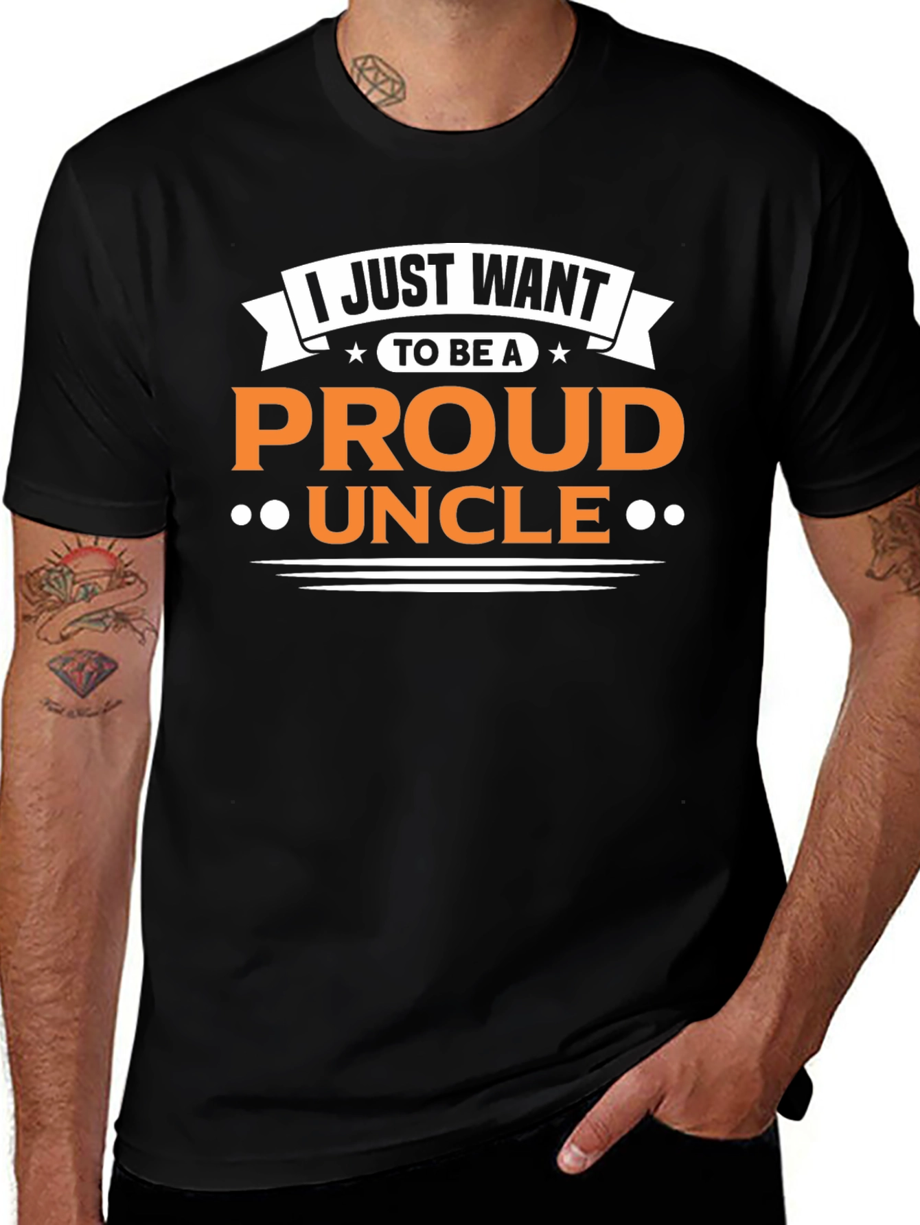 Proud Uncle Graphic T-Shirt - Black