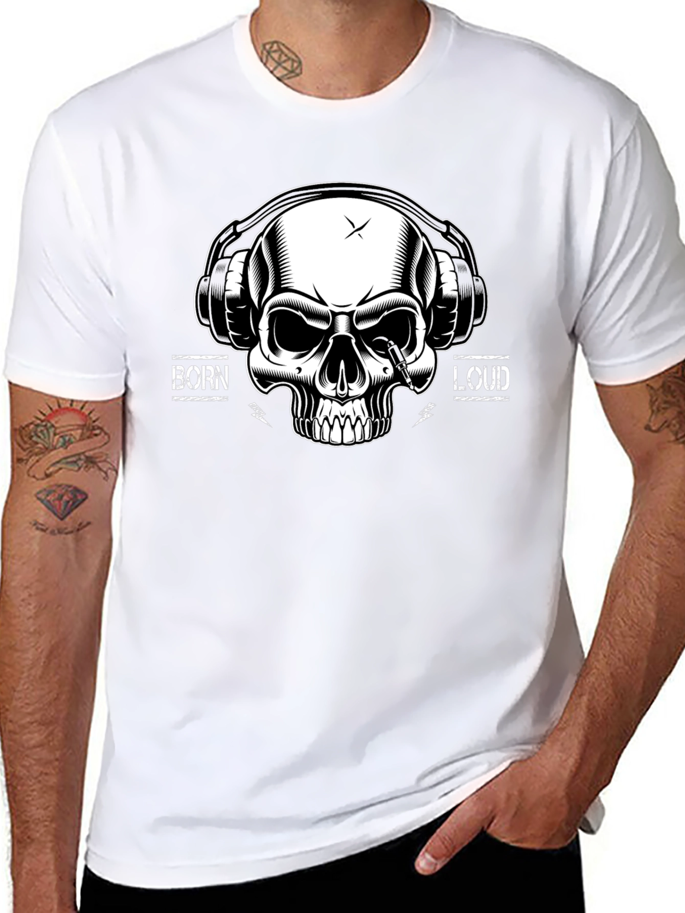 Born Loud Skull Graphic T-Shirt
