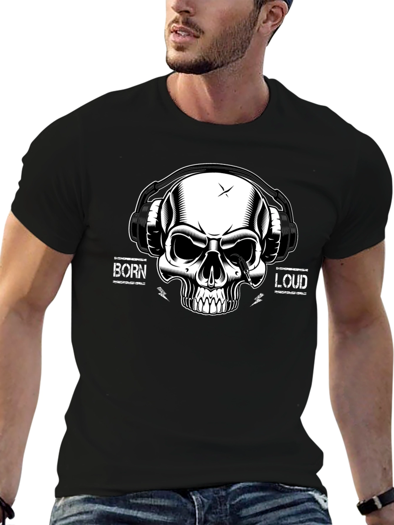 Born Loud Skull Graphic T-Shirt