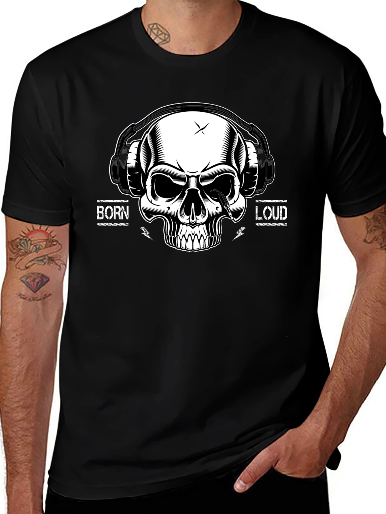 Born Loud Skull Graphic T-Shirt