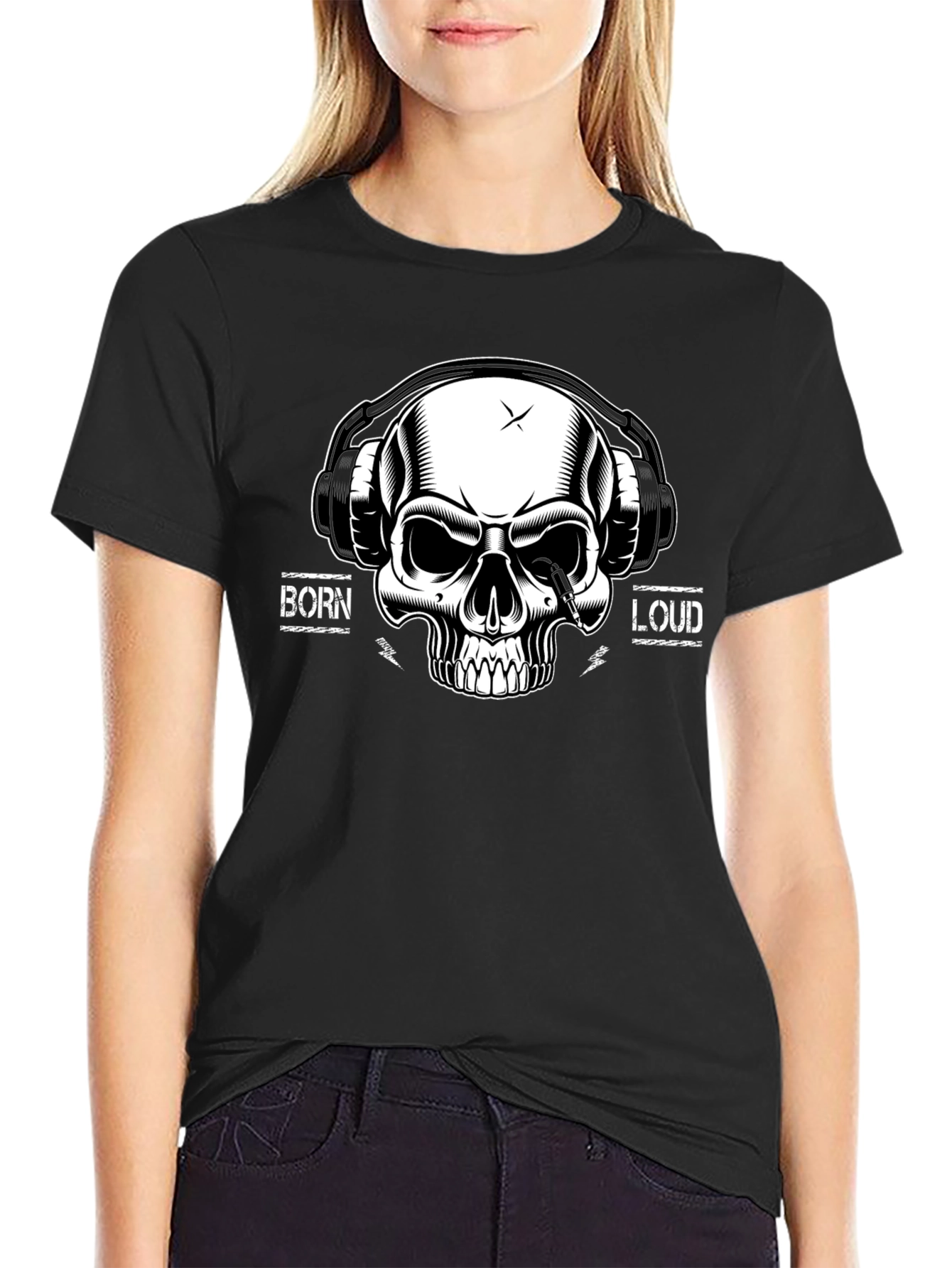 Born Loud Skull Graphic T-Shirt