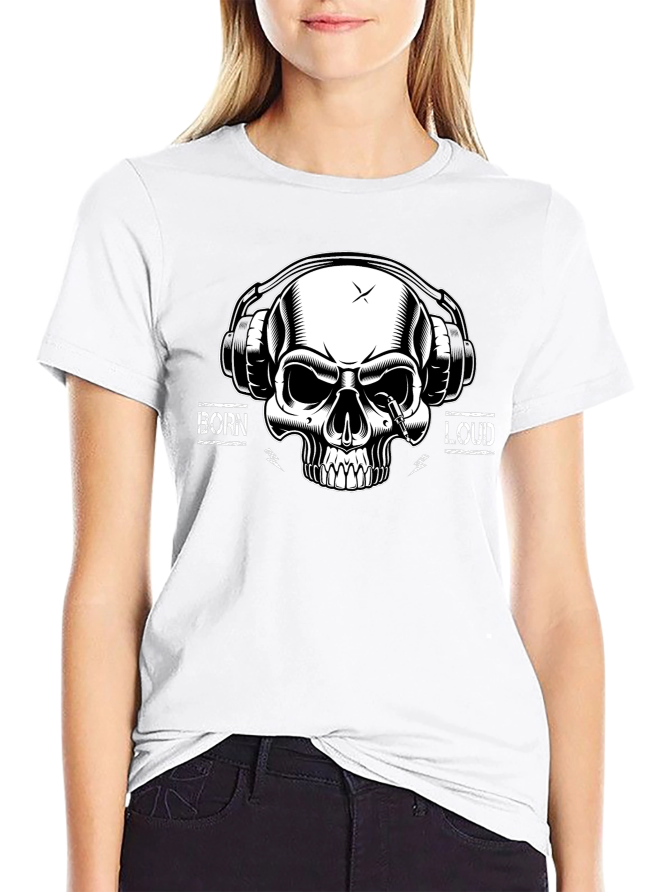 Born Loud Skull Graphic T-Shirt