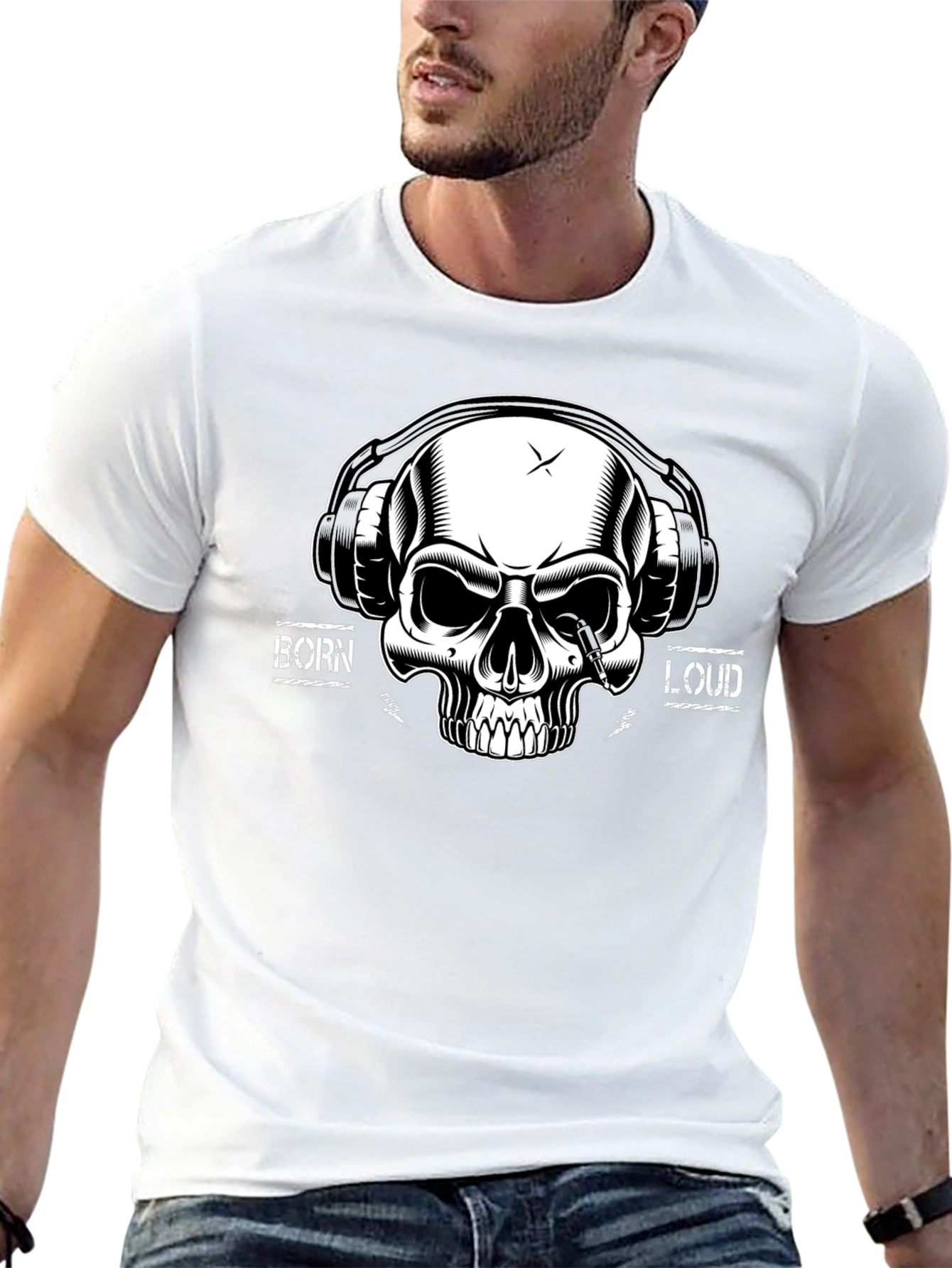 Born Loud Skull Graphic T-Shirt