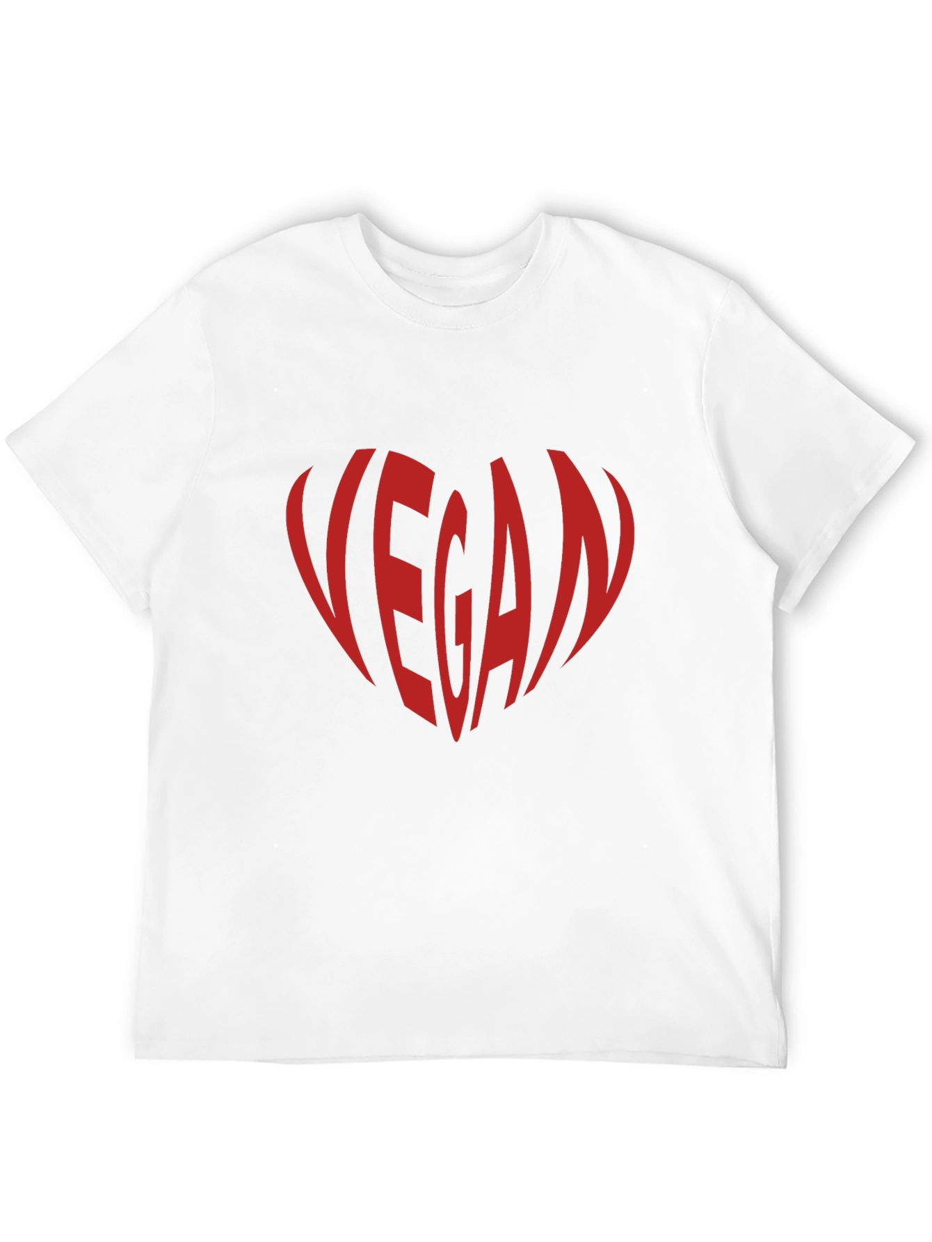 Vegan Heart Graphic Tee - Black Cotton T-Shirt