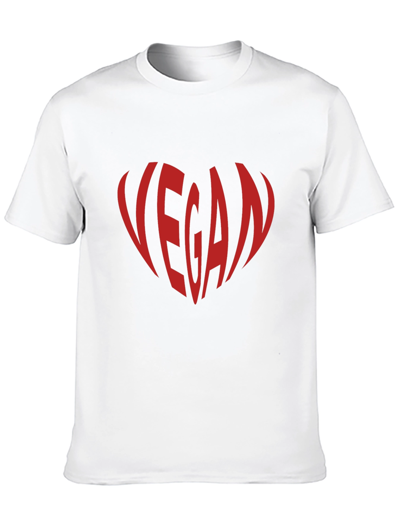 Vegan Heart Graphic Tee - Black Cotton T-Shirt
