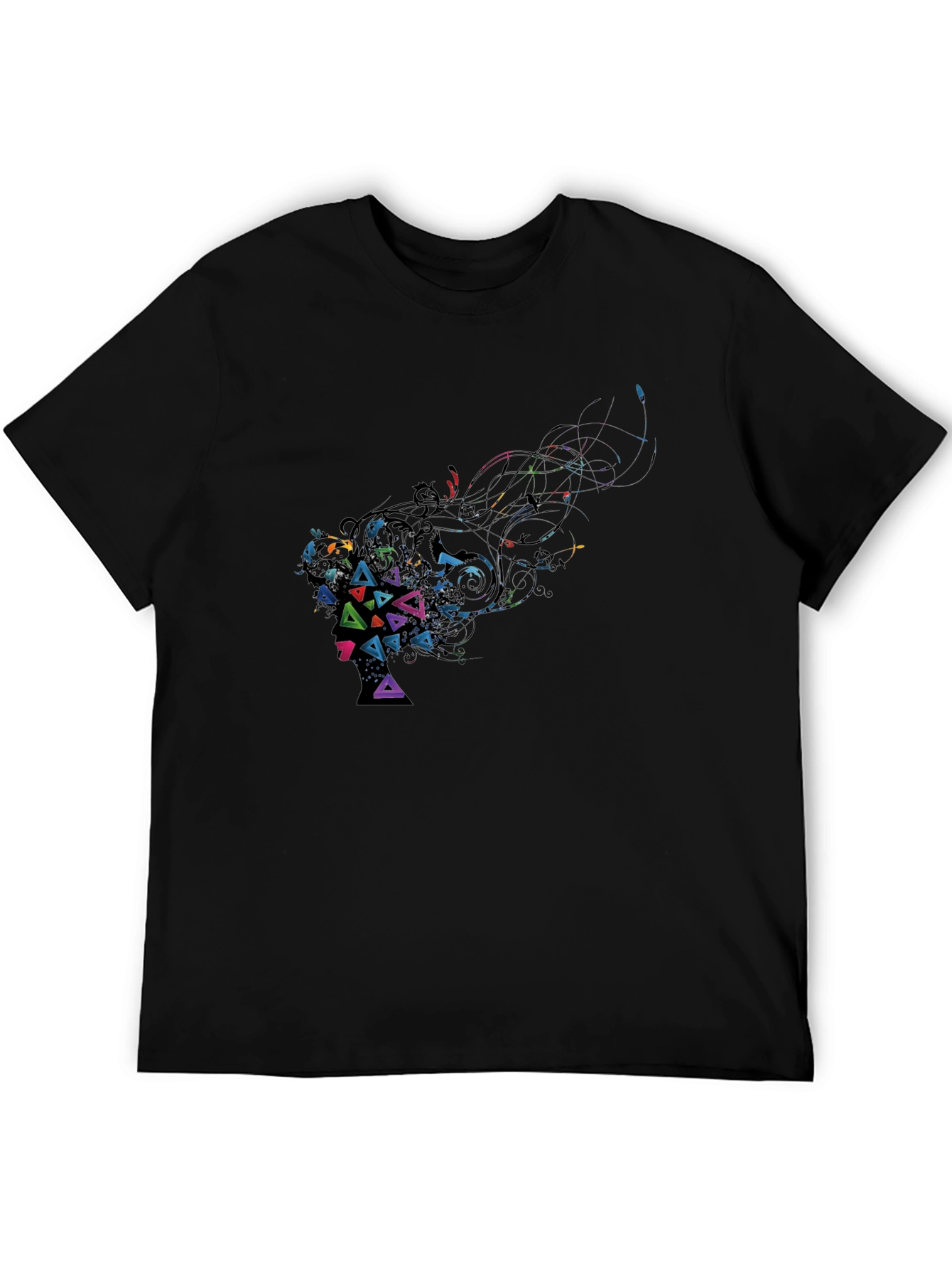 Abstract Geometric Art Black T-Shirt