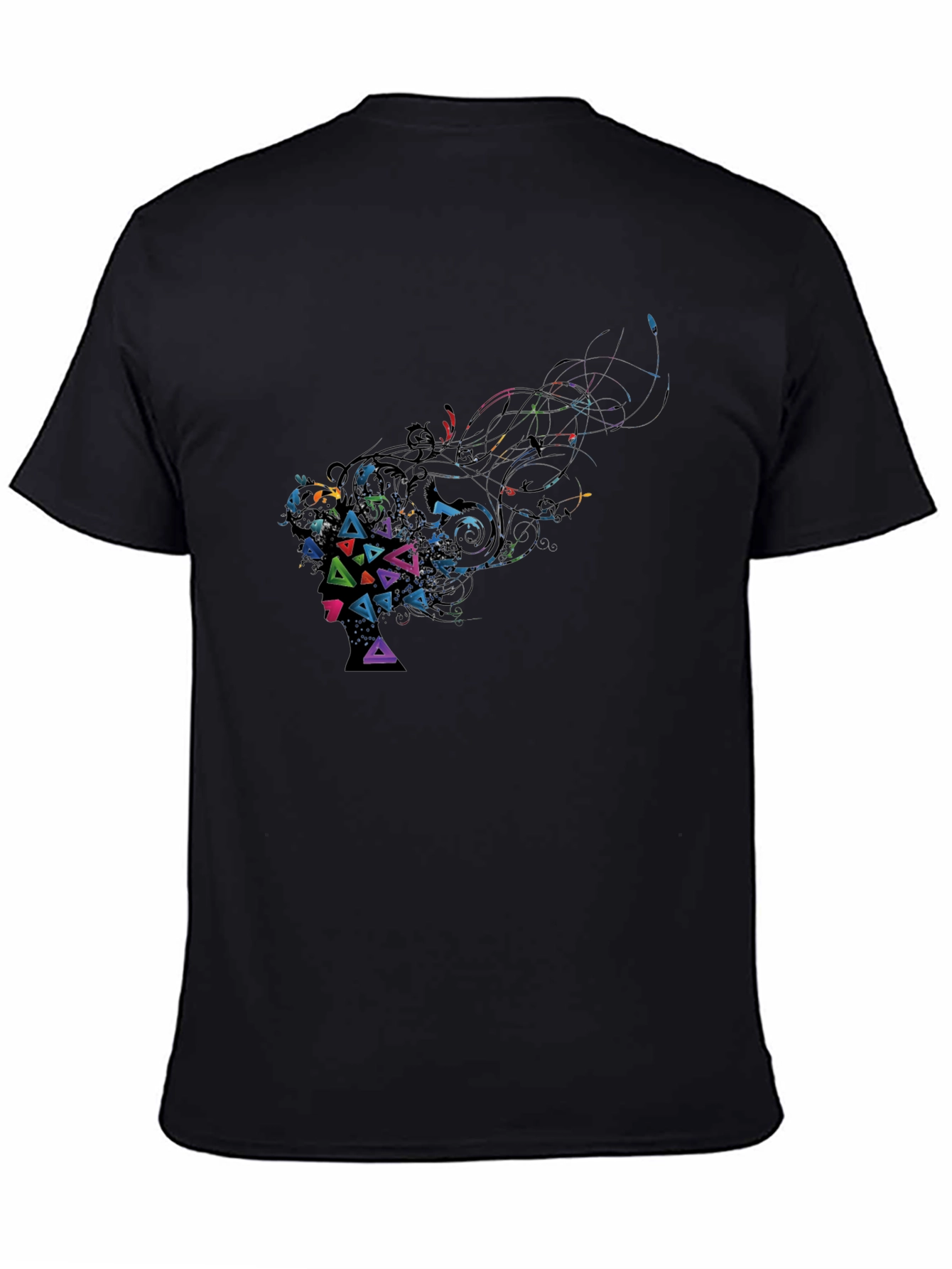 Abstract Geometric Art Black T-Shirt