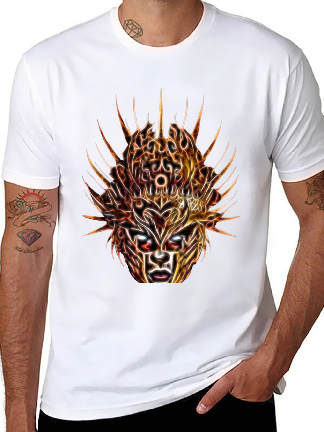 Mystic Mask Graphic Tee - Abstract Art T-Shirt
