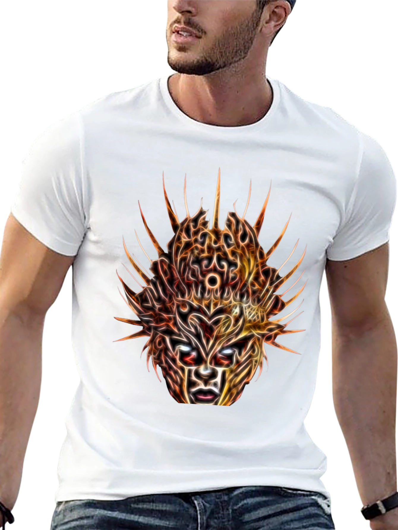 Mystic Mask Graphic Tee - Abstract Art T-Shirt