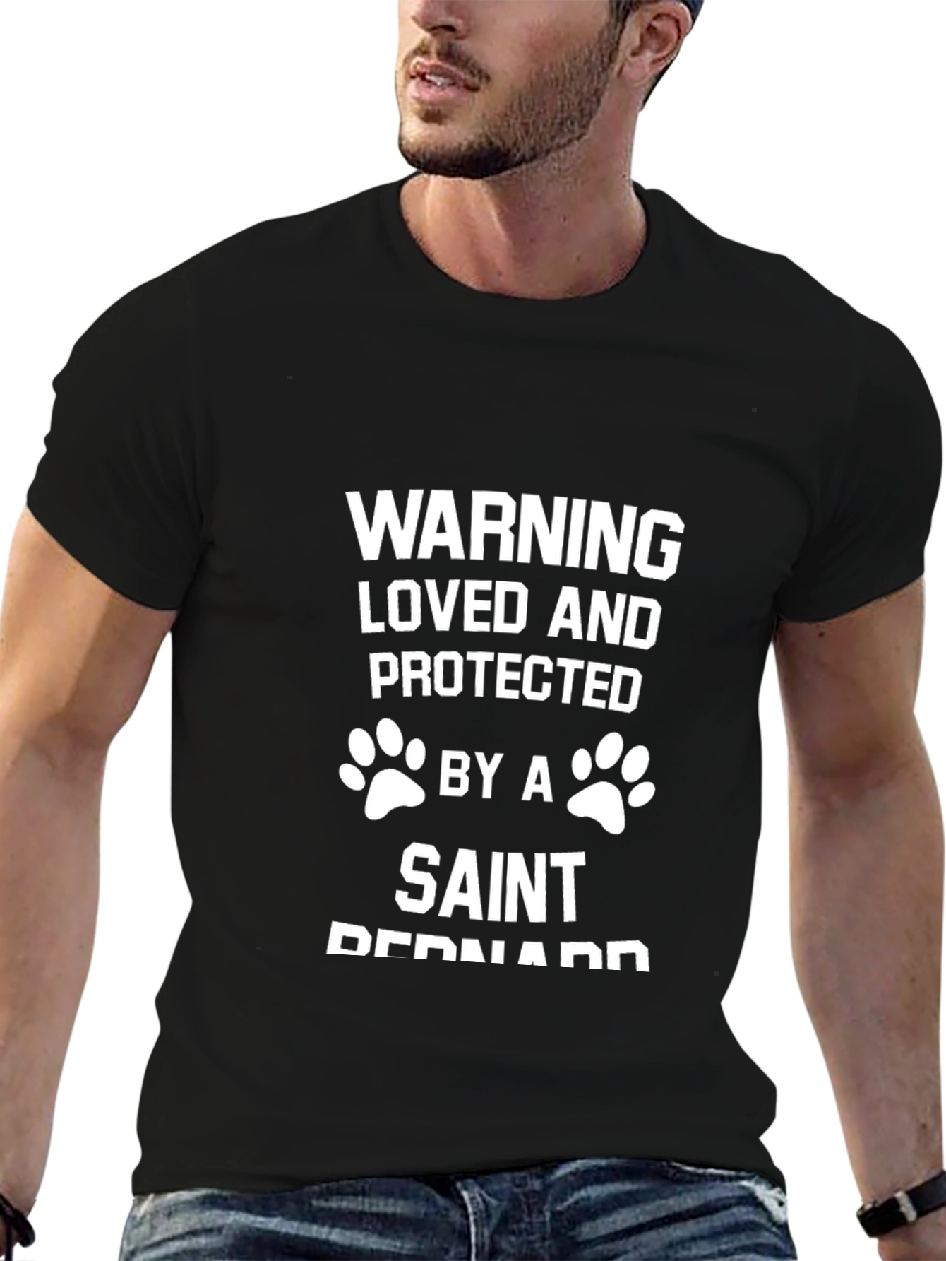 Warning Saint Bernard Protected T-Shirt
