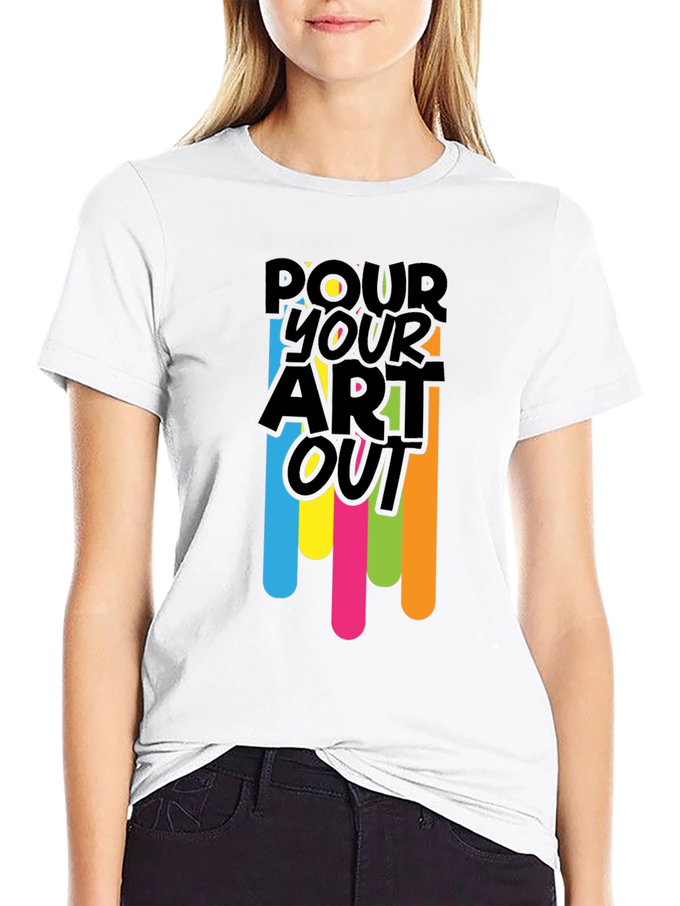 Pour Your Art Out - Black Graphic T-Shirt