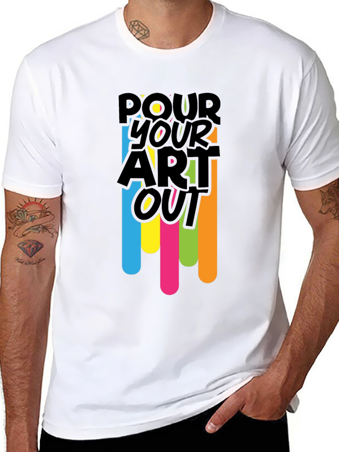 Pour Your Art Out - Black Graphic T-Shirt