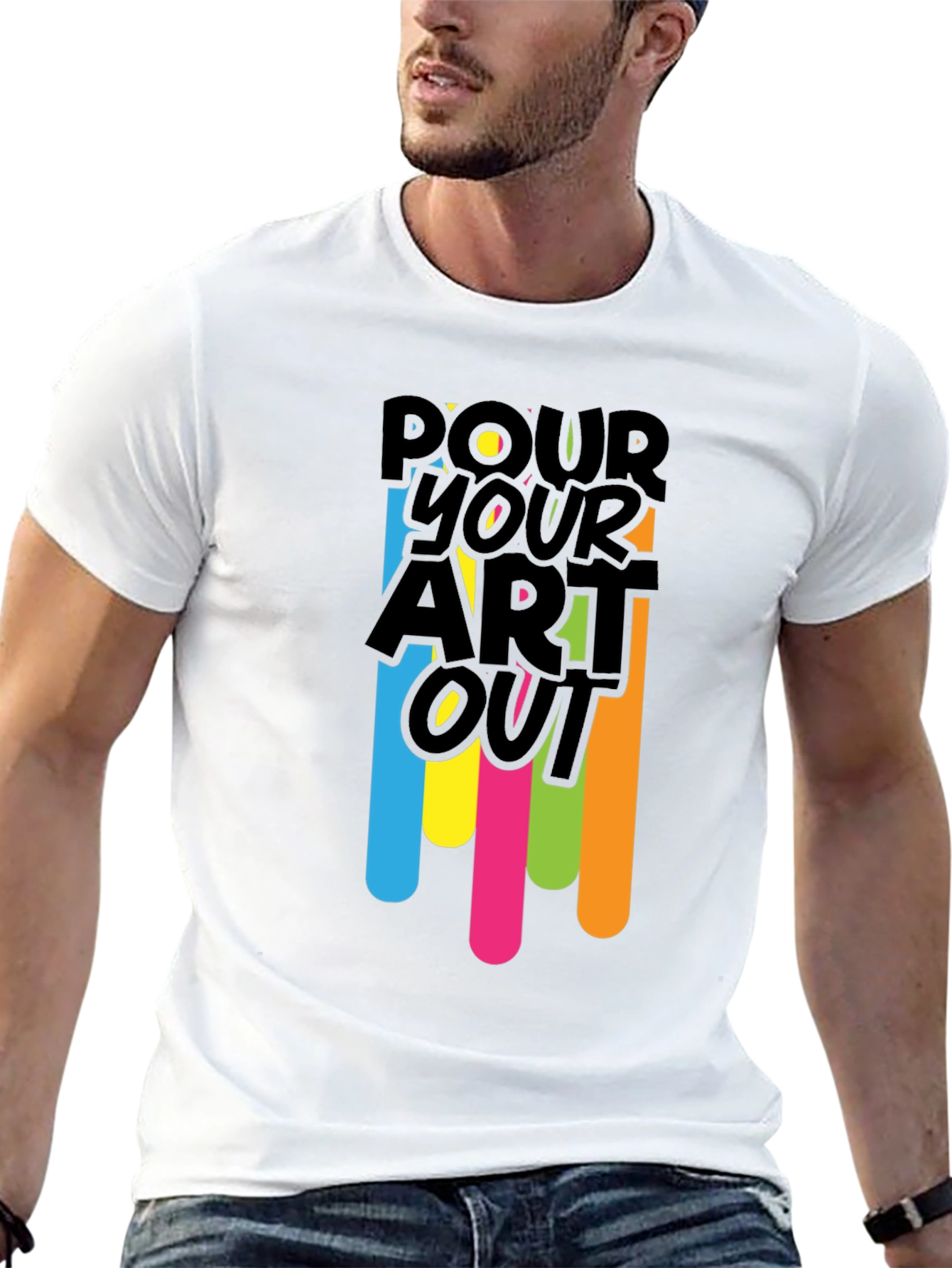Pour Your Art Out - Black Graphic T-Shirt