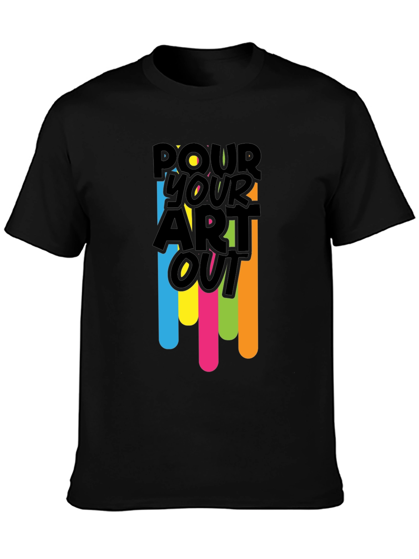 Pour Your Art Out - Black Graphic T-Shirt