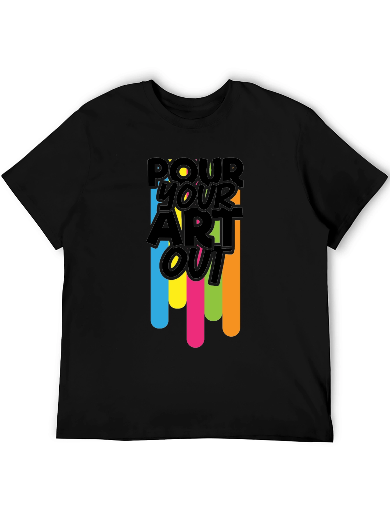 Pour Your Art Out - Black Graphic T-Shirt