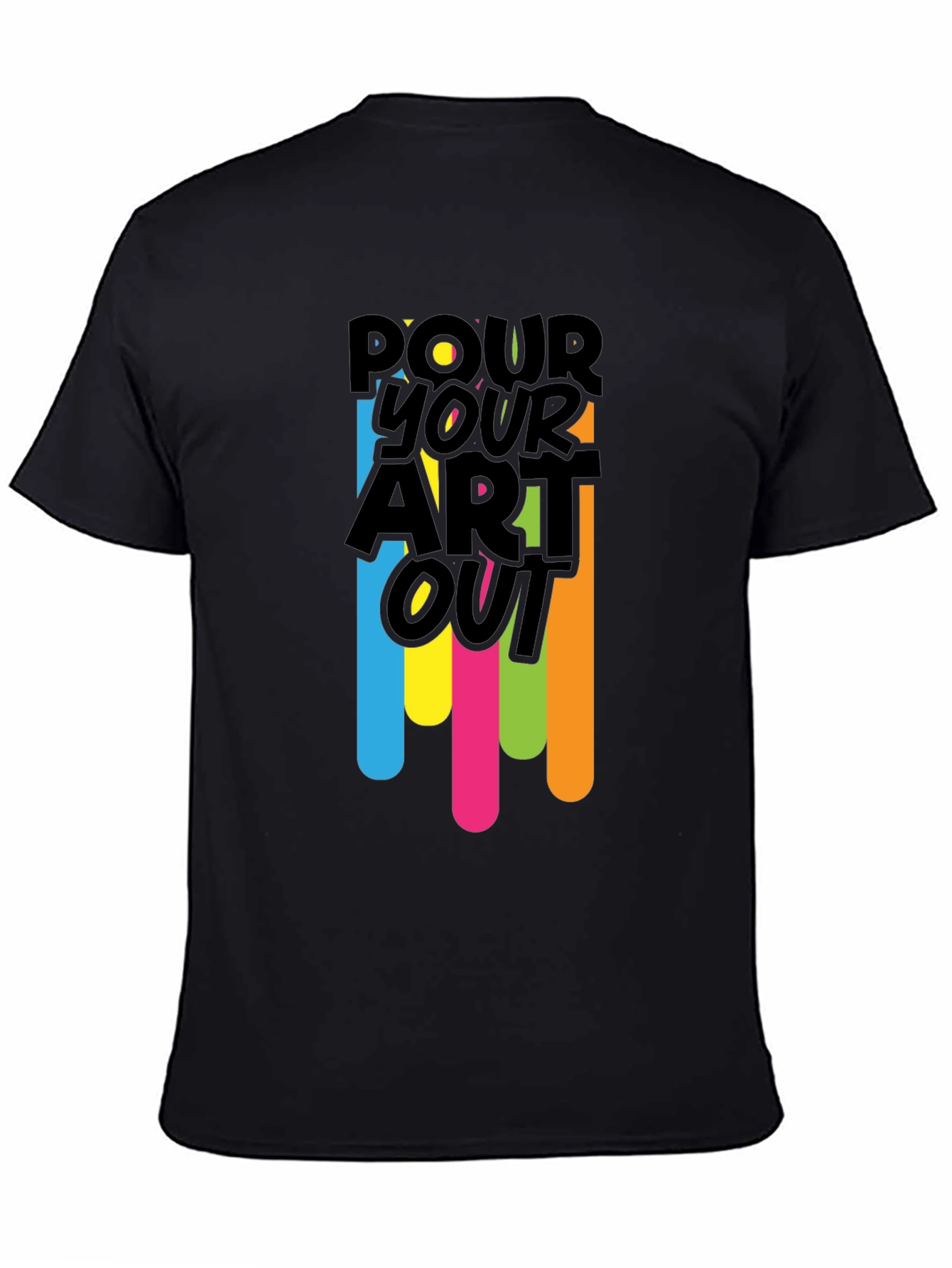 Pour Your Art Out - Black Graphic T-Shirt