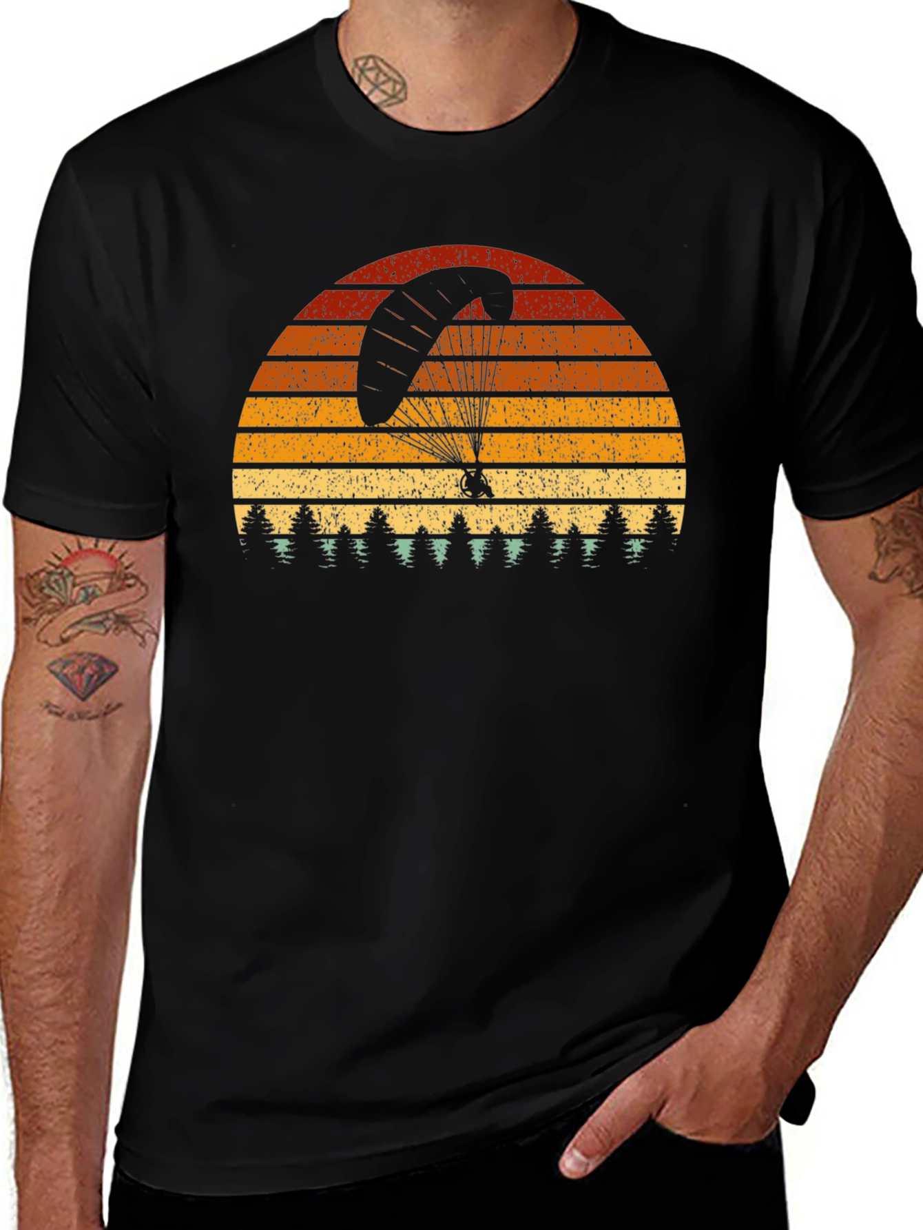 Paragliding Sunset Graphic Tee - Adventure Ready!