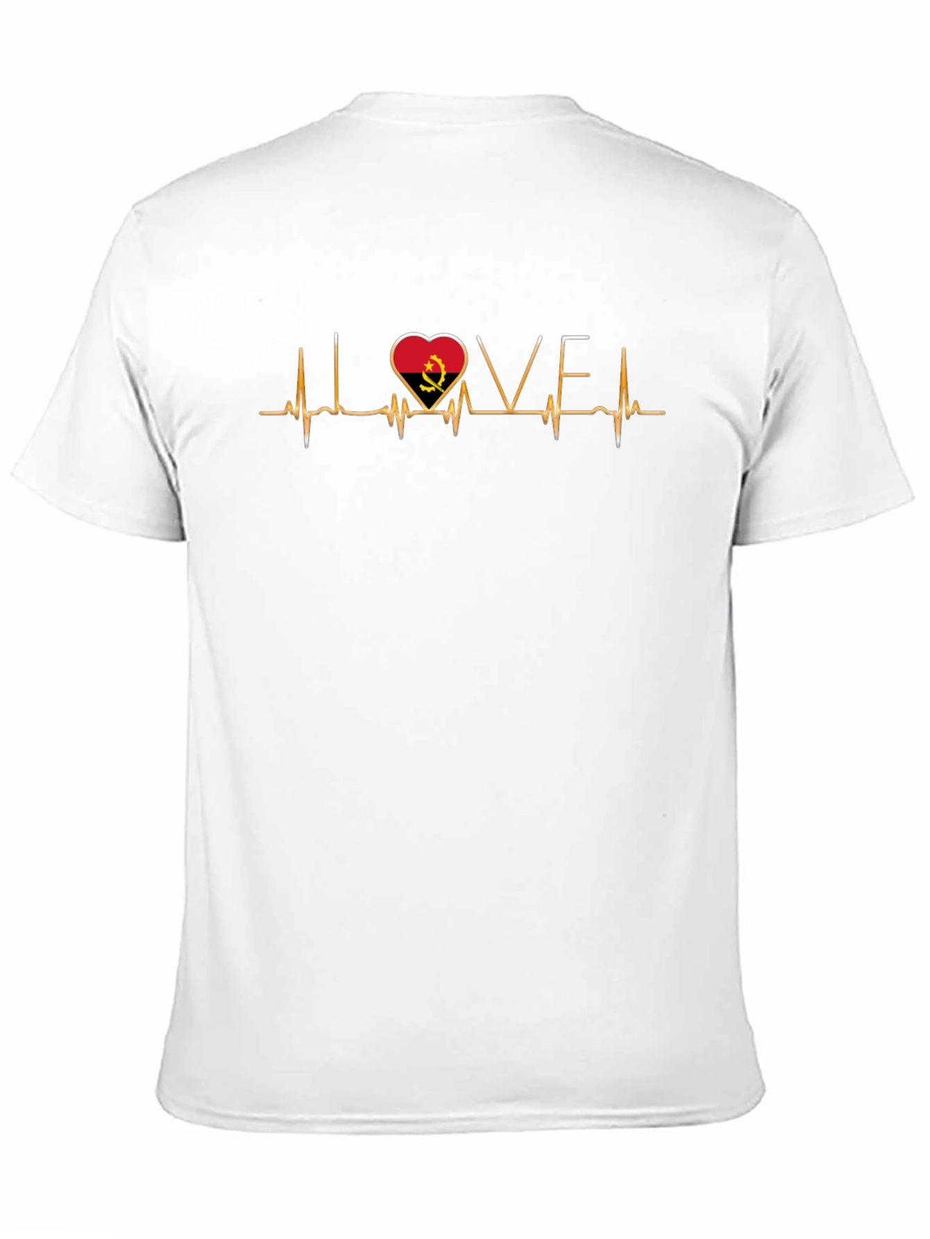 Angola Heartbeat Love T-Shirt - Black