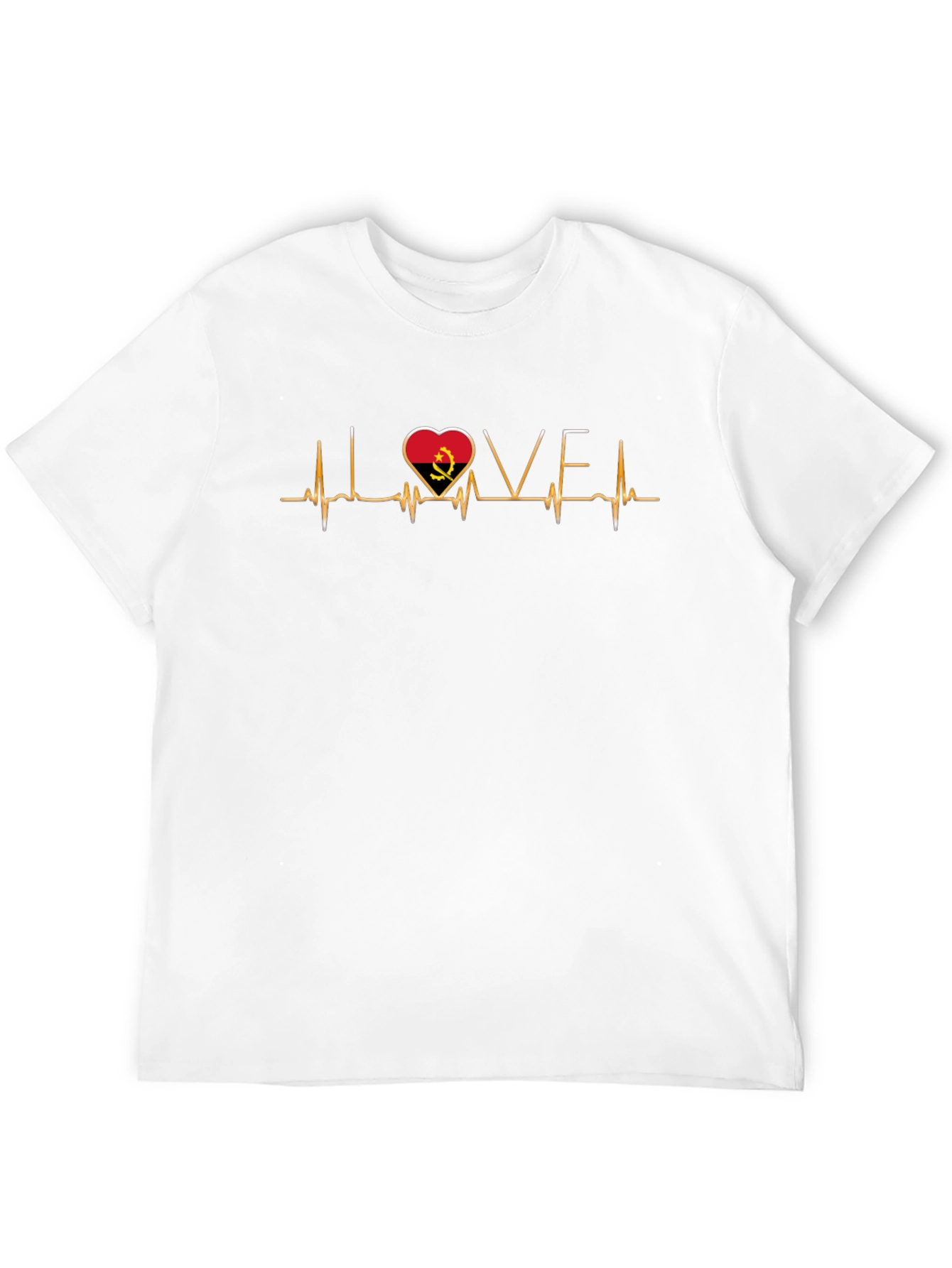Angola Heartbeat Love T-Shirt - Black