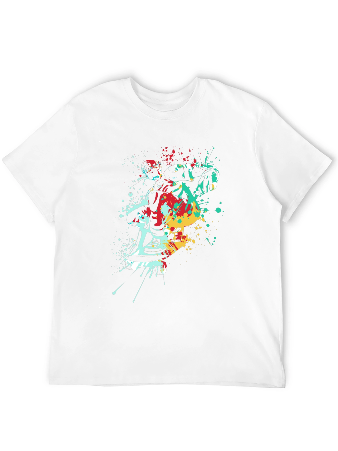 Abstract Skateboarder Graphic T-Shirt