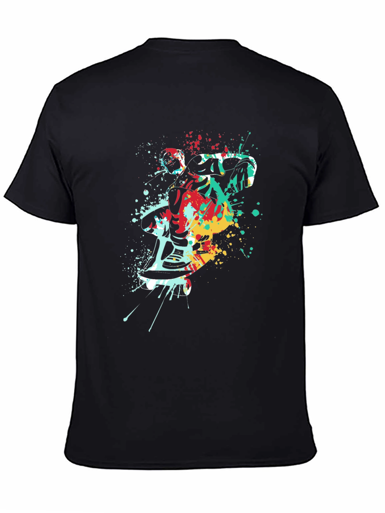 Abstract Skateboarder Graphic T-Shirt