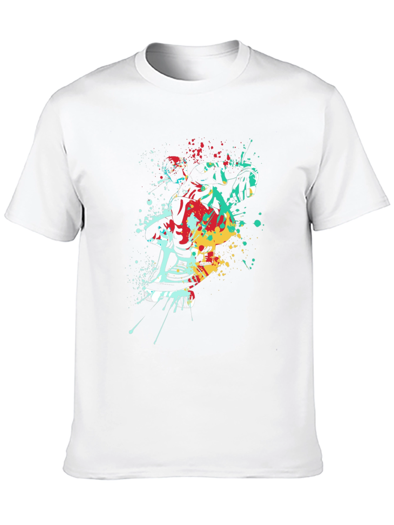 Abstract Skateboarder Graphic T-Shirt