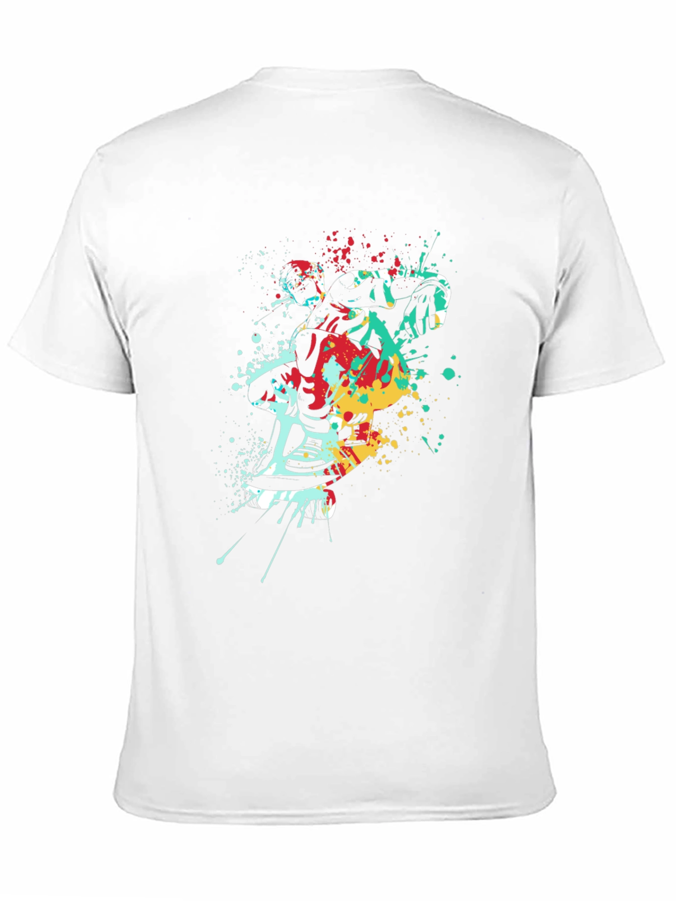 Abstract Skateboarder Graphic T-Shirt